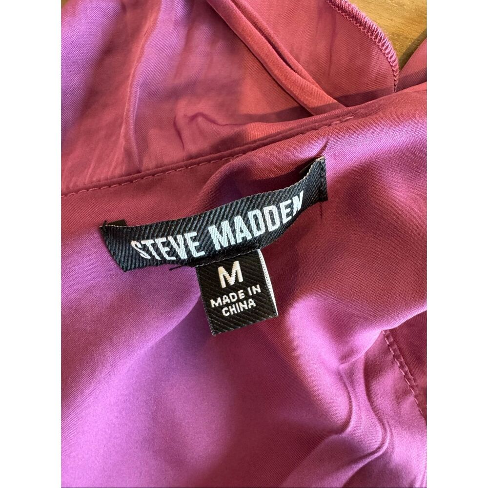 Steve Madden Adalina Purple Silky Ruffle Maxi Dress Medium Formal Wedding Guest - Picture 6 of 6